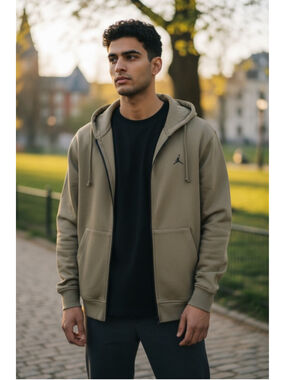 Men's Jordan Olive Green Full Zip Hoodie Size S